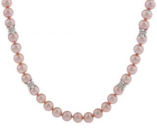 Judith Ripka Sterling 18 Pink Cultured FreshwaterPearl Lotus Necklace 