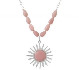 Paraiso Pink Opal Sterling Sun Design Necklace, 18 —