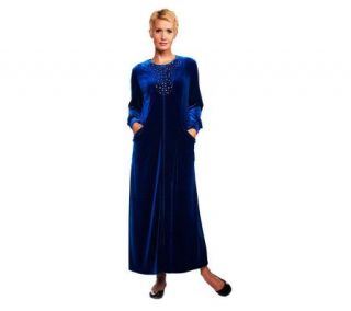 Joan Rivers Petite Length Cozy in Style Velour Lounger —