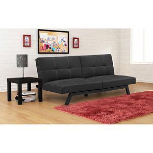 Split Back Faux Leather Convertible Futon Sofa Bed Black or Brown New