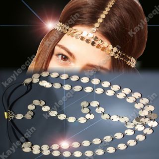 Antique Copper 2 Row Disc Crown Hair Cuff Headband Headdress Boho