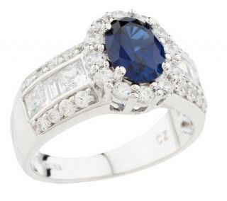 Diamonique Sterling 1.50 cts Simulated Sapphire Ring —