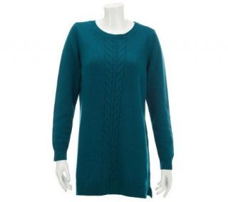 Denim & Co. Sweater Tunic With Front Cable Design   A227920