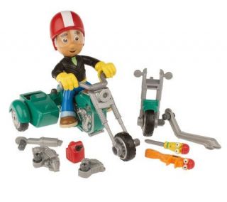 Fisher Price Handy Manny Poseable Figure w/ Fix It Motorcycle