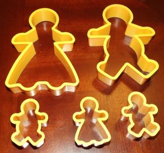 Plastic Cookie Cutters Gingerbread Boy and Girl Large Miniatures