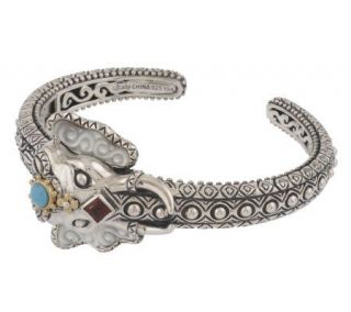 Barbara Bixby Maharajas Ride Elephant Cuff Bracelet Sterling/18K