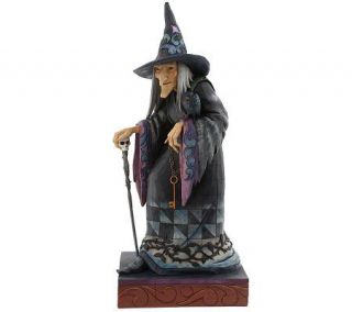 Jim Shore Heartwood Creek 23 Halloween Witch Statue w/ Hat,Cape, &Cane 