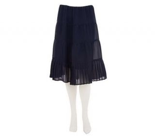 Linea by Louis DellOlio Tiered Boho Skirt with Pleat Detail
