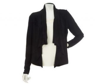 Nina Leonard Matte Jersey Drape Front Bolero Jacket —