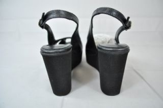 Cordani Calzature Articolo Pewter Sling Back Platform Heel Sandal 36 6