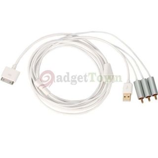 USB TV RCA Video Composite AV Cable Adapter for iPad2 iPhone 4S 4 3GS