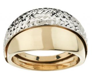 EternaGold Bold Two tone Textured and Polished Band Ring, 14K Gold