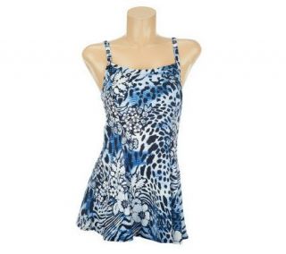 Fit 4 U Ds & Es Def Leopard Adjustable Stra Swim Dress —