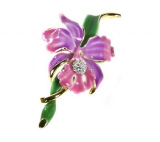 Joan Rivers Tropical Orchid Pin —