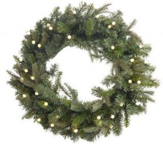 BethlehemLights BatteryOperated 26 Pre lit Wreath with Automatic Timer 