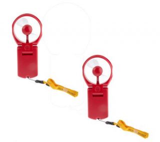 Red Hot Mamas Set of 2 Battery Operated 3 Speed Fans —