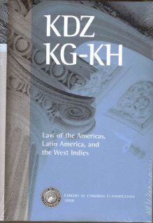 Library of Congress Classification Schedule 2008 KDZ KG KH Law of The