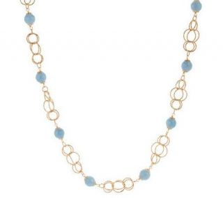 Veronoese 18K Clad 28 Gemstone Bead Necklace —