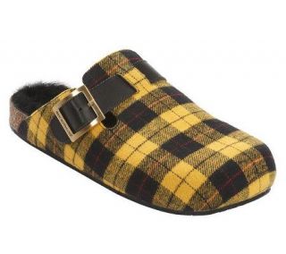 Isaac Mizrahi Live Slip on Clogs with Buckle Detail —