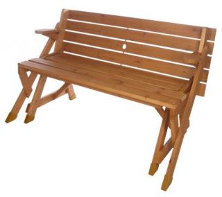 Merry Products Solid Wood Large 2 in 1 Picnic Table and Bench