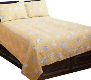 Northern Nights Sea Shells Queen Coverlet and Shams Set —