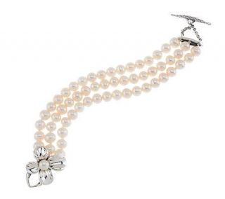 Ann King SterlingAverage Cultured Pearl Orchid Fashioni Bracelet