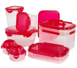 Lock & Lock 8 piece Pack, Stack & Go Set with Color Lids —