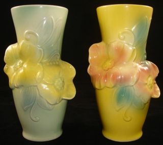 Vintage Royal Copley Corsage Vase Flower Green Yellow