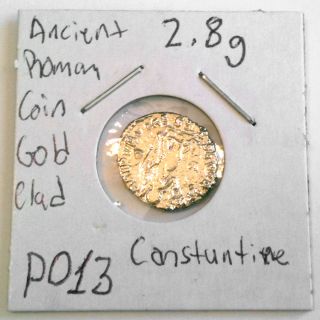  ROMAN COIN GOLD CLAD 2 8g CONSTANTINE P013 AUTHENTIC ARTIFACT IN FLIP