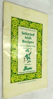  for St Patricks Day Boyles Corned Beef Vintage Cookbook