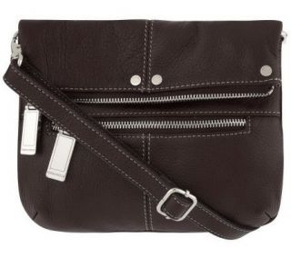 Tignanello Pebble Leather Flap Crossbody Organizer Bag —