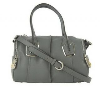Makowsky Luxe Leather Convertible Satchel with Zipper Detail