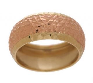 VicenzaGold Two Tone Diamond Cut Band Ring 14K Gold —