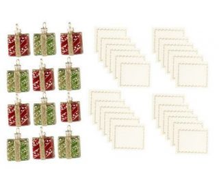 Festive Holiday Set of 12 Place Card Holders —