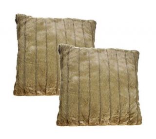 Dennis Basso Set of 2 Faux Fur Euro Pillows —