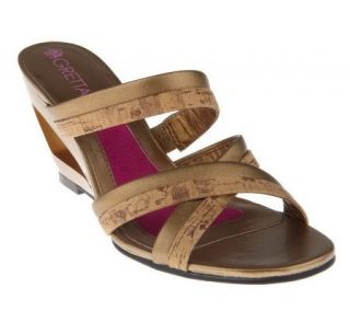 Gretta Multi strap Cut out Design Wedge Heel Sandals —