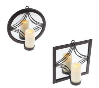 Candle Impressions Mirrored Sconce w/ Flameless Candle & Timer