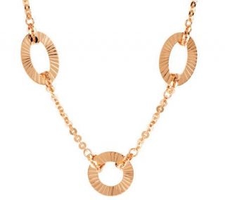 Bronzo Italia 36 Textured Oval & Round Link Station Necklace