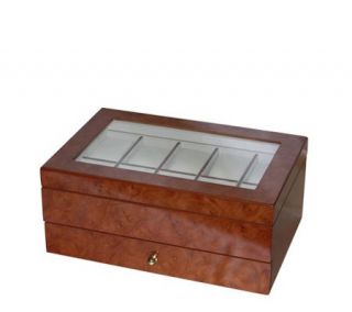Mele Winston Burlwood Oak Finish Watch Box withWatch Cushions