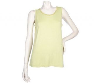 Bradley by Bradley Bayou Sleeveless Shell with Chain Detail — 