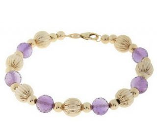 EternaGold 8 Gemstone and Bead Bracelet 14K Gold —