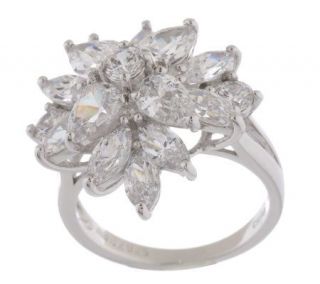 Epiphany Diamonique 4.95 ct tw Mixed Cut Cluster Ring —
