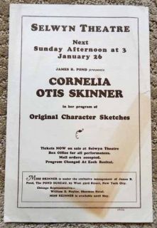 Cornelia Otis Skinner Program