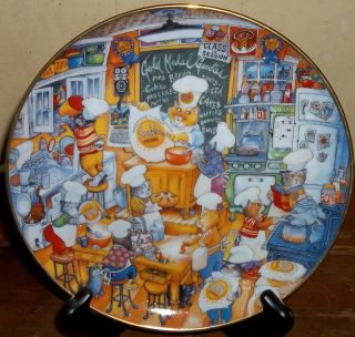 Franklin Mint Cat Plate Cooking with Class by Bill Bell