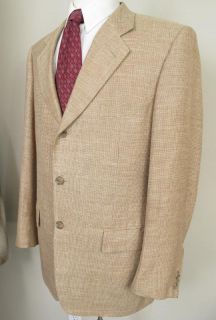 CORNELIANI Tan Beige Wool Linen Blend Blazer Sport Coat Full Canvas