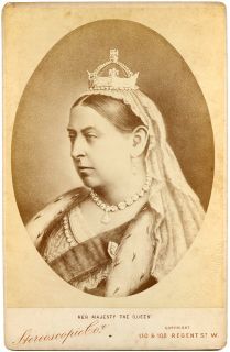 Queen Victoria Great Britain Royal Royalty 1880s Cabinet Card Photo