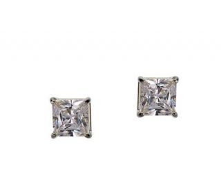 Diamonique 1.00 ct tw Princess Stud Earrings, 14K Gold —