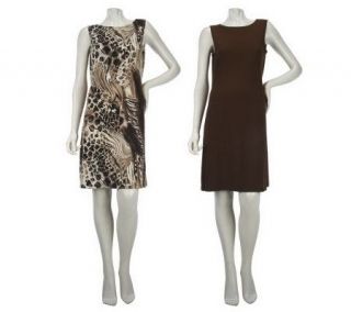 Effortless Style by Citiknits Print and Solid Set of Dresses   A200774