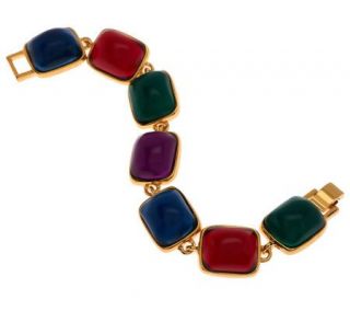 Kenneth Jay Lanes Regal Cabochon Link Bracelet —