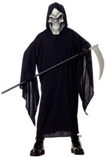 Kids Boys Scary Halloween Costume Grim Reaper Outfit L